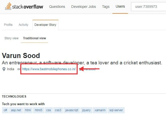 Getting a DoFollow Backlink from Stack Overflow Step 3